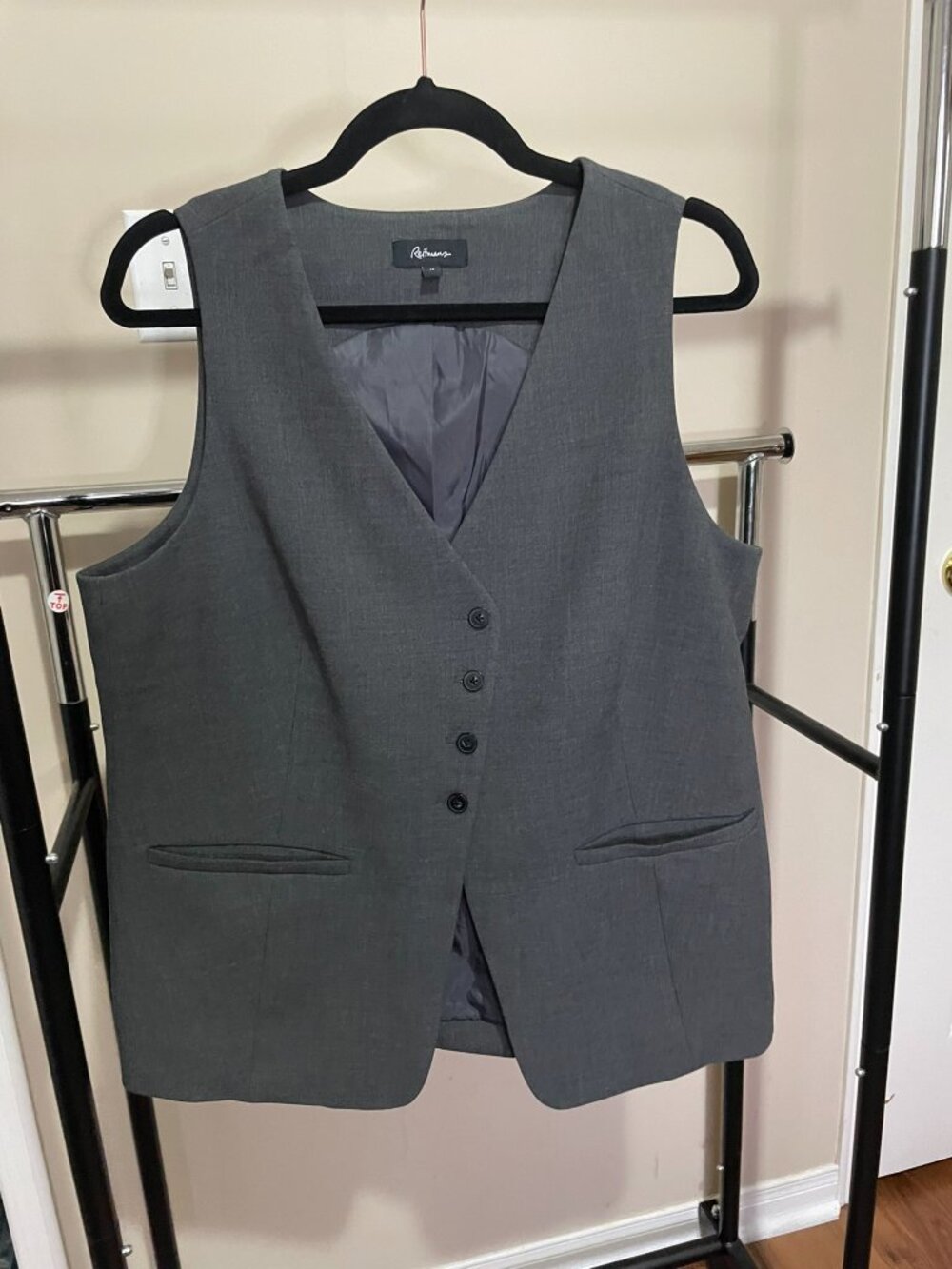 Asymmetrical Vest, Grey, M